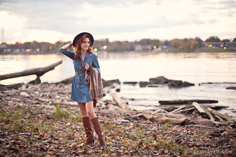 The BEST Denim Shirt Dress EVER!! #fallfashion gildedmaven.com