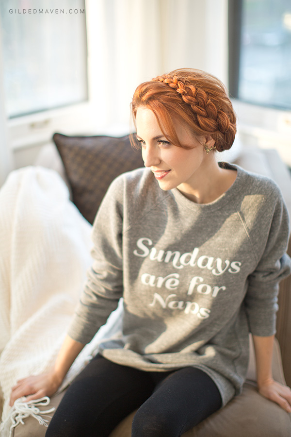 'Sundays are for Naps' sweatshirt on gildedmaven.com