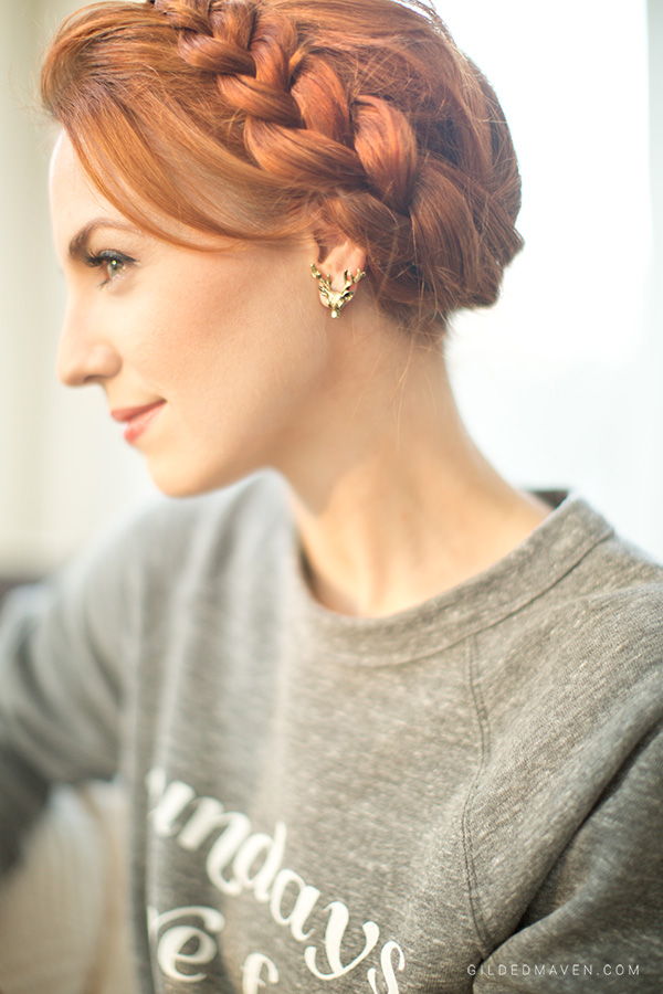 Golden Antler Earrings - gildedmaven.com