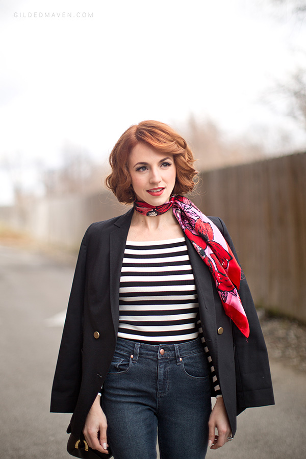 Stripes and Red accents! The perfect date-night outfit! SHOP the the look on gildedmaven.com!