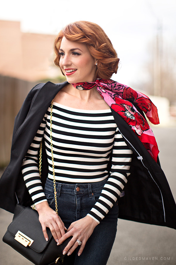Stripes and Red accents! The perfect date-night outfit! SHOP the the look on gildedmaven.com!