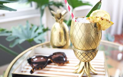 GOLD PINEAPPLE TIKI TUMBLERS